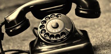 vintage black desktop Phone Built in 1955