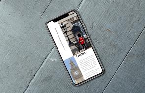 London Guide on the smartphone screen