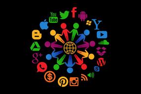social media structure internet drawing
