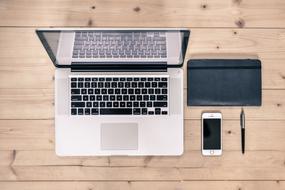 Laptop Computer, tablet and smartphone on Desk