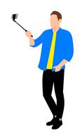 selfi man drawing
