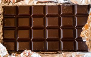 chocolate bar on foil