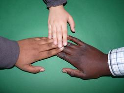 three child's hand