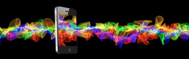 colorful Smartphone Particles banner