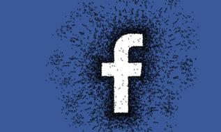Blue facebook icon in insects at blue background