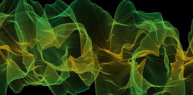 abstract green smoke on black background