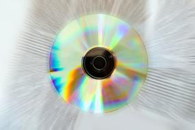 shiny cd disk in blurred background