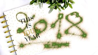 notebook with new year attributes