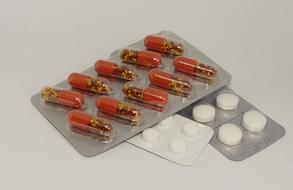 various pills in blisters