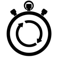 stopwatch, black and white icon