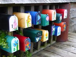 colorful mailboxes on the street