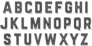 clipart of retro alphabet letters