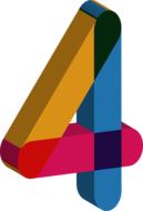 number 4 as a graphic abstraction