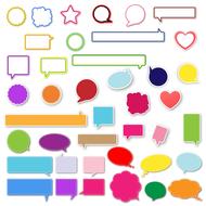 big set of colorful speech bubbles
