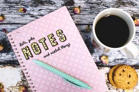 notes and black coffee