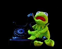 Kermit Frog with Phone