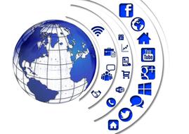 social media structure internet banner drawing