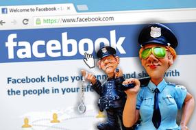 Social Media Security, toy police officers at main page
