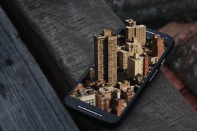 Hand Smartphone City model