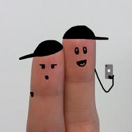 Selfie Mobile fingers