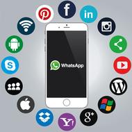 whatsapp smartphone social media icons