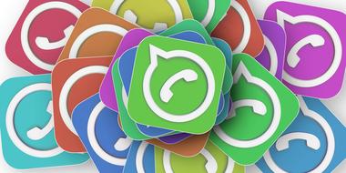 pile of colorful communication icons