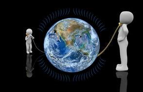 communication contact phone 3d man drawing