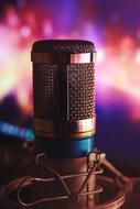 studio Microphone at colorful lights