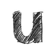 U letters on the white background