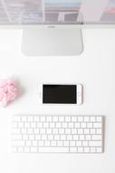 white Apple Computer with Keyboard