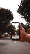 Phone hand photo street