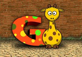 letters education giraffe g drawing