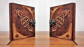 two Books in leather cover with lock