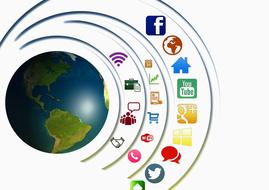 icon social networking presentation drawing