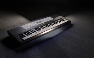 synthesizer photo on a dark background