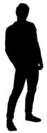 silhouette of slim man in casual clothe