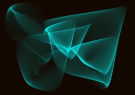 turquoise abstract fractal at darkness