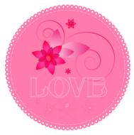 sticker pink love flower