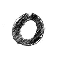 Black c letter at white background
