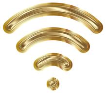 wireless wi fi gold drawing