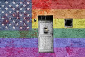 Gay Pride Flag wall drawing