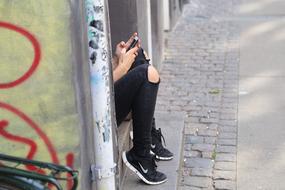 Girl with Mobile Phone