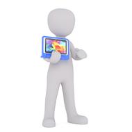 fax white 3d model with ipad drawing