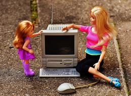 dolls and computer
