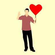 love heart man drawing
