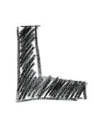 alphabet letter L, black drawing