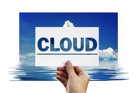 Cloud Finger Touch bue sky drawing