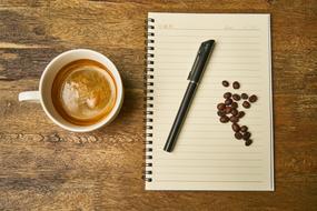 Coffee Cup, Beverage, pen, note