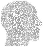 patterned head silhouette
