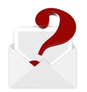 white envelope with red question mark